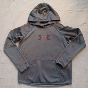 Under Armour Gray Hoodie with Pink-Outlined Logo Women's Size Small